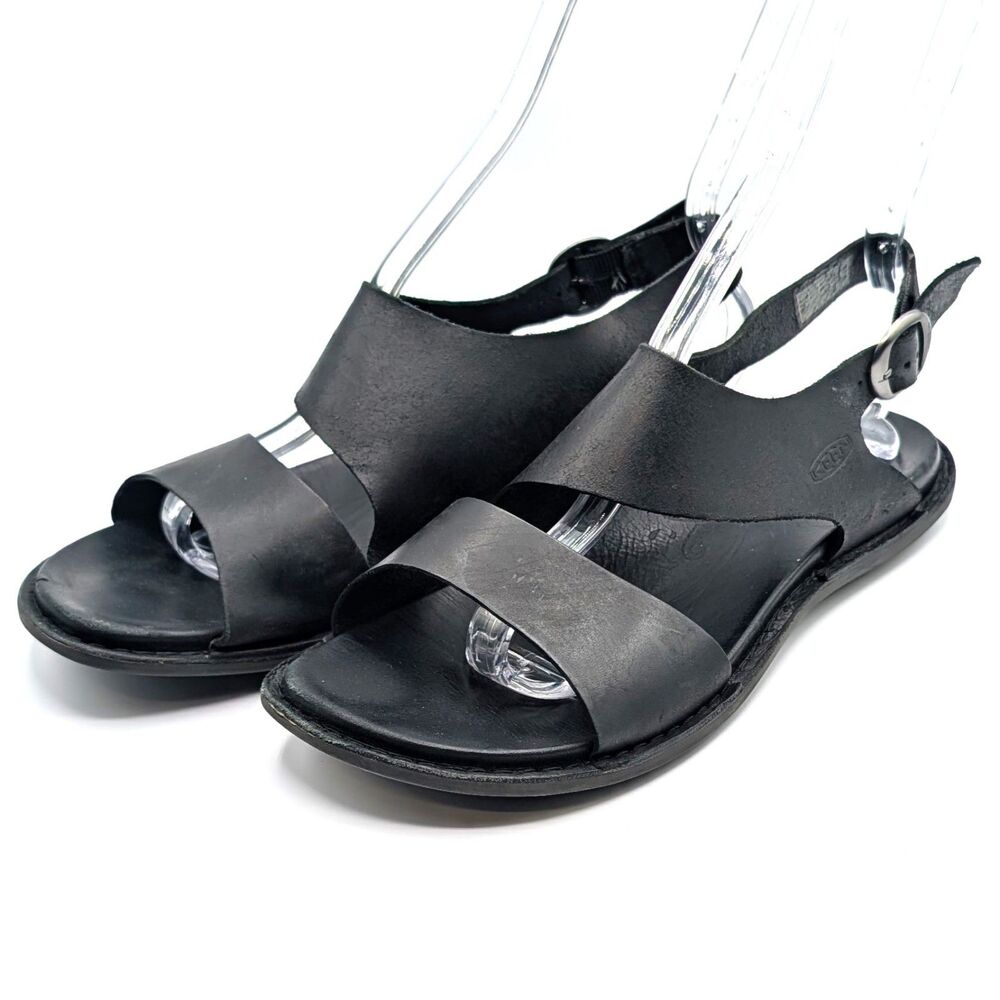 Keen Sofia 2 Strap Sandals Black Leather Open Toe Adjustable Women's Size 9.5